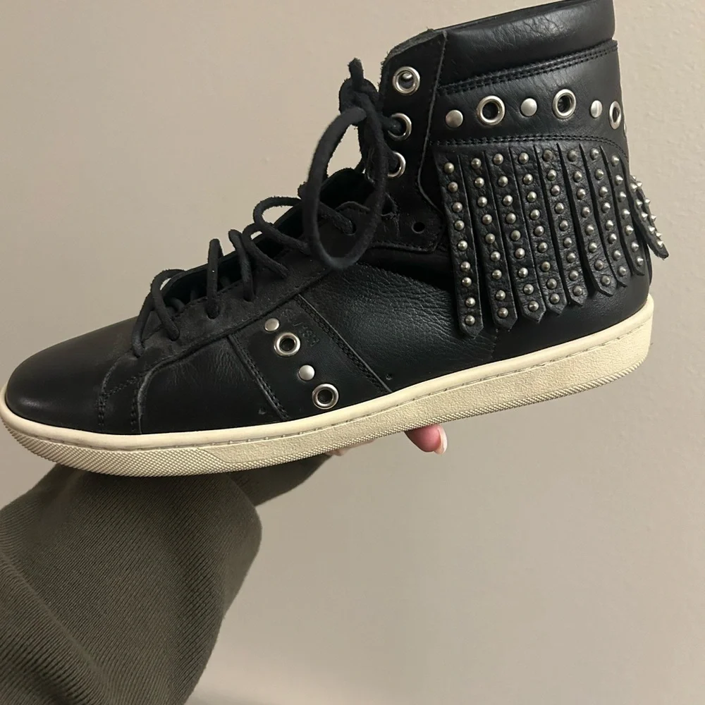 Saint Laurent Black Leather High-Tops - Picture 4 of 5